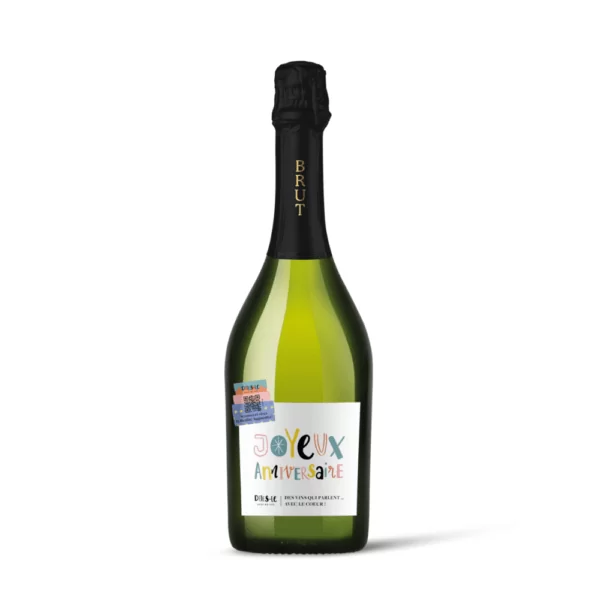 Crémant de Limoux avec le thème anniversaire de la gamme fantaisie