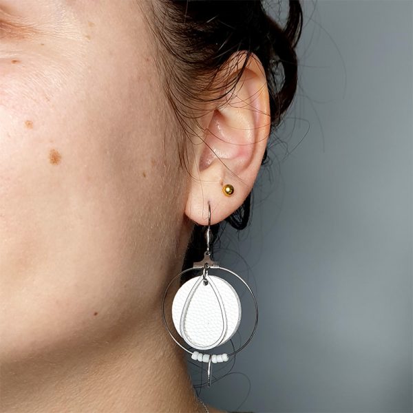 Boucles d'oreilles créoles Blanc