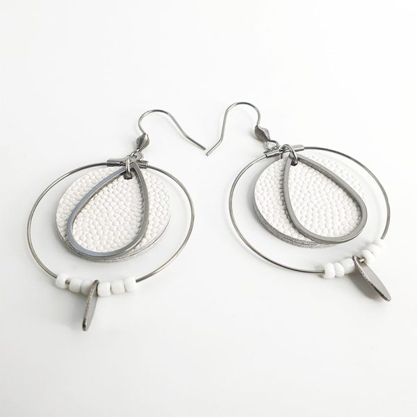 Boucles d'oreilles créoles Blanc 1