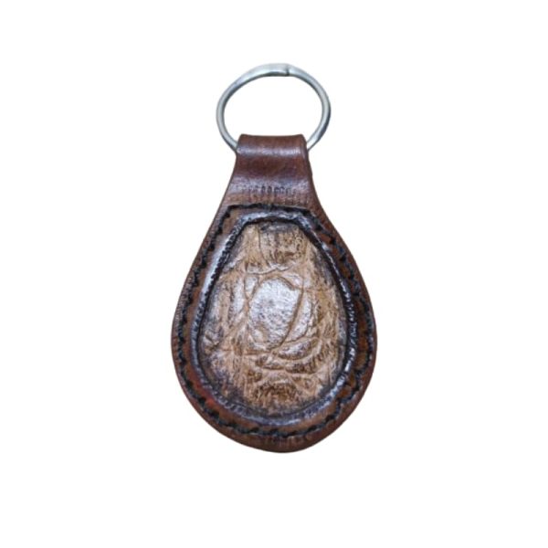 Terroir-Artisan l'atelier du Cuir porte-clés cuir goutte d'eau marron