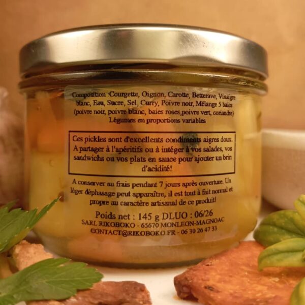 Terroir-Artisan pickles aux légumes 145 g Rikoboko 1